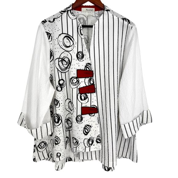 Moonlight by Y & S RARE PRINT Plus Size XXL 2X Wearable Art Blouse Shirt Top - Picture 1 of 8